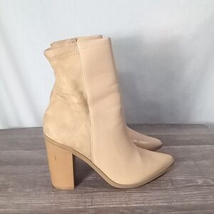 Lulus Essex Light Nude Mid-Calf Booties Size 9